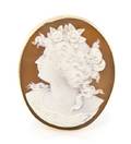 A Gold Tone and Shell Cameo Brooch