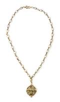A 14 Karat Yellow Gold and Pearl Necklace