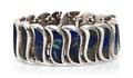 A Silver and AzuriteMalachite Bracelet Castillo Taxco