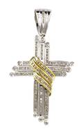 A 14 Karat Gold and Diamond Cross Pendant