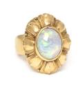 A 14 Karat Yellow Gold and Opal Ring