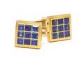 A Pair of 14 Karat Yellow Gold and Sapphire Cufflinks