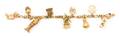 A 14 Karat Yellow Gold Charm Bracelet with Nine Attached Charms