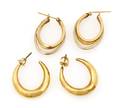 A Group of 14 Karat Yellow Gold Hoop Earrings