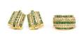 A Set of 14 Karat Yellow Gold Tsavorite Garnet and Diamond Jewelry