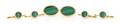 A Set of 14 Karat Yellow Gold and Malachite Mens Jewelry