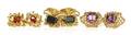A Group of 18 Karat Yellow Gold and Gem Cufflinks
