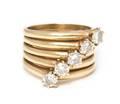 A 14 Karat Yellow Gold and Diamond Ring