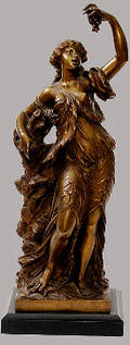 100 Bronze Sculpture Lady with Grapes Signed Clodion