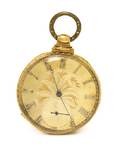 An 18 Karat Yellow Gold Open Face Key Wound Pocket Watch Tobias