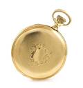 A 14 Karat Yellow Gold Hunter Case Pocket Watch J B Chambers  Co Circa 1895