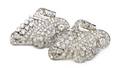 A Pair of Art Deco Platinum and Diamond Dress Clips