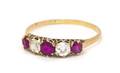 A Yellow Gold Ruby and Diamond Ring
