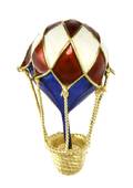 An 18 Karat Yellow Gold and Polychrome Enamel Hot Air Balloon Brooch