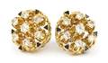 A Pair of 14 Karat Diamond and Enamel Earrings
