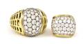 An 18 Karat Yellow Gold and Diamond Pave Ring