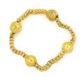 A 20 Karat Yellow Gold Link and Granulated Bracelet