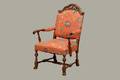 155 William IV Style Armchair Red Floral Upholstery