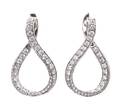 A Pair of 18 Karat White Gold and Diamond Earrings Hearts on Fire