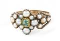 A Victorian Yellow Gold Pearl and Emerald Ring