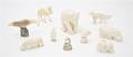 A Collection of Ivory Bone and Composite Animal Figurines