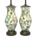 A Pair of Decoupage Glass Vases