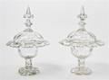 A Pair of Cut Glass Compotes and Lids