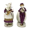 A Pair of Capodimonte Porcelain Figural Spill Vases