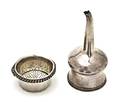 An English Silver Wine Funnel and Strainer Rebecca Emes  Edward Barnard I