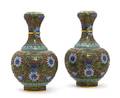 A Pair of Chinese Cloisonne Vases