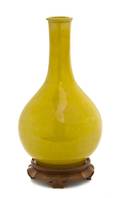 A Chinese Yellow Glazed Bottle Vase