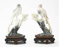 A Pair of Carved Hardstone Birds