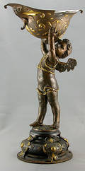 101 19 C Gilt Metal Cherub Holding Shell Centerpiece