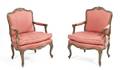 A Pair of Louis XV Style Upholstered Fauteuils Karges