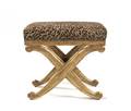 A Curule Form Giltwood Tabouret