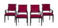 A Set of Four Ebonized Regency Style Open Armchairs Kindel
