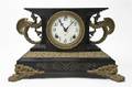 An American Steel and Gilt Metal Mounted Mantel Clock