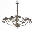 A Renaissance Revival Wrought Iron FiveLight Chandelier