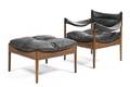 A Danish Rosewood Armchair and Ottoman Kristian Vedel for Soren Wiladsen