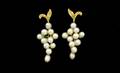66 14KT Gold  Pearl Grape Cluster Posted Earrings