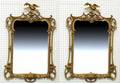 92 Pair Chippendale Style Composition Mirrors