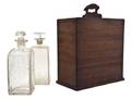A Mahogany Cased Decanter Set