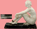 130 Giuseppe Siccardi Carved Carrera Marble Sculpture