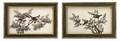 A Set of Three Chinese Paintings on Pith of Birds