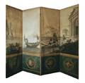 A Louis XVI Four Panel Floor Screen in the manner of Vernet