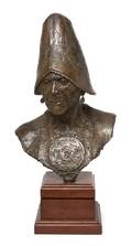 A Bronze Bust of a Native American Jud Hartmann b 1948