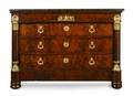 An Empire Mahogany and Gilt Bronze Mounted Commode
