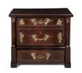 An Empire Mahogany and Gilt Bronze Mounted Commode