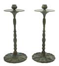 A Pair of Bronze Art Nouveau Candlesticks