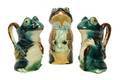 A Collection of Three Majolica Figural Pitchers